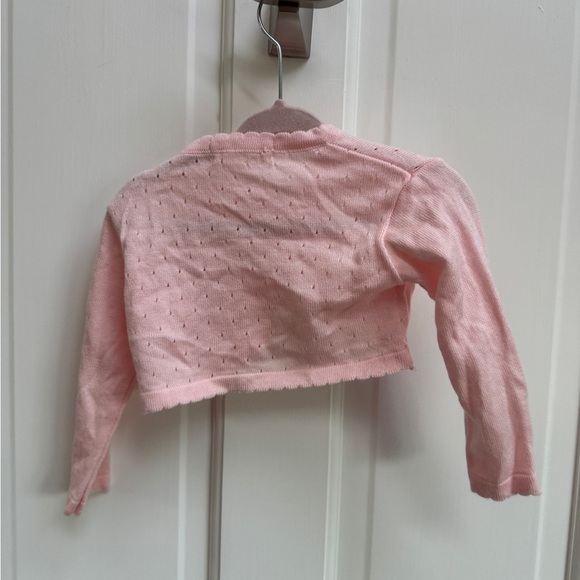 NWOT Lilax 9-12M Girls Pink Cropped Cardigan Sweater - Picture 3 of 4